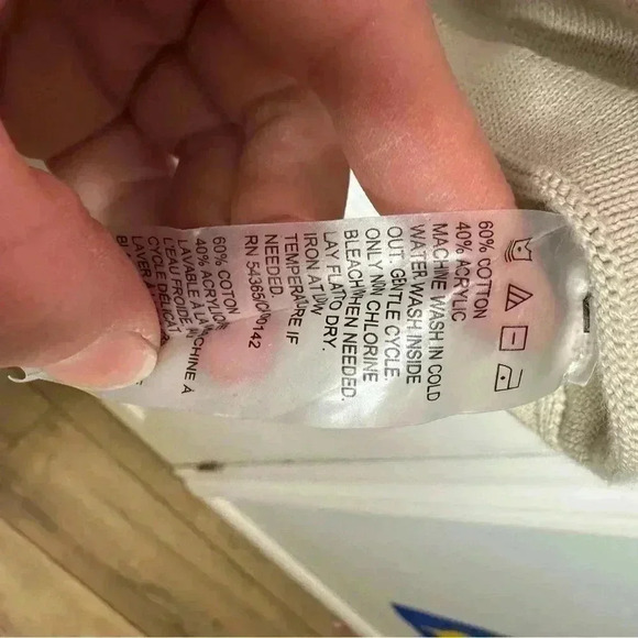 Tanjay Pullover Sweater Stripes Orange / Cream / Black Size  Large - Picture 10 of 16